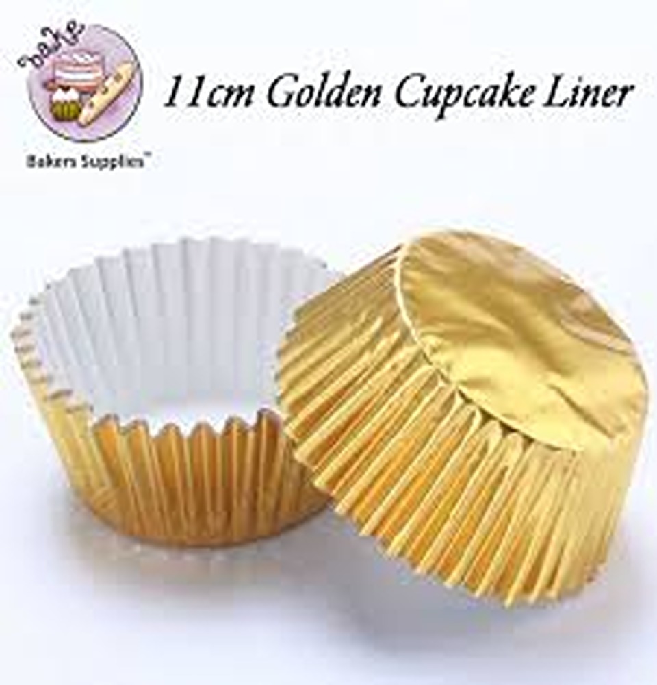 Cup Cake Mould Golden 100Pcs