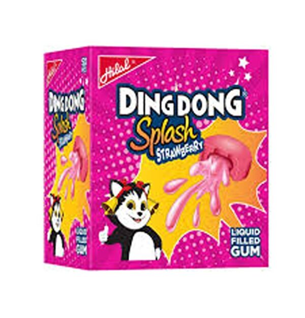 Hilal Din Dong Splash Bubble Gum 24 P Strawbery