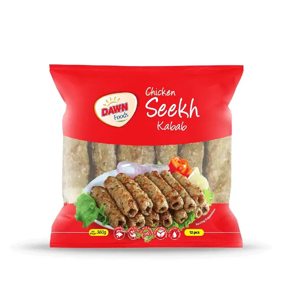Dawn Chicken Seekh Kabab 360Gm 12Pcs