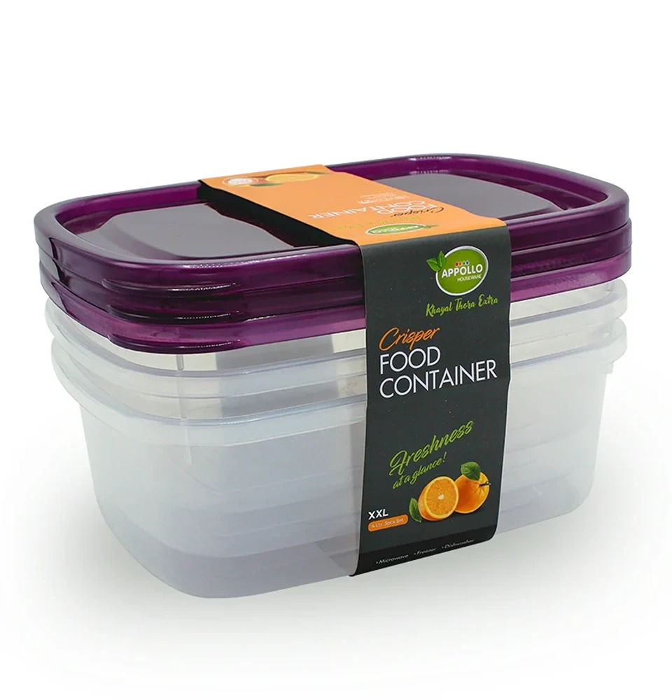 Appollo Crisper Food Cont Xl3 Pcs